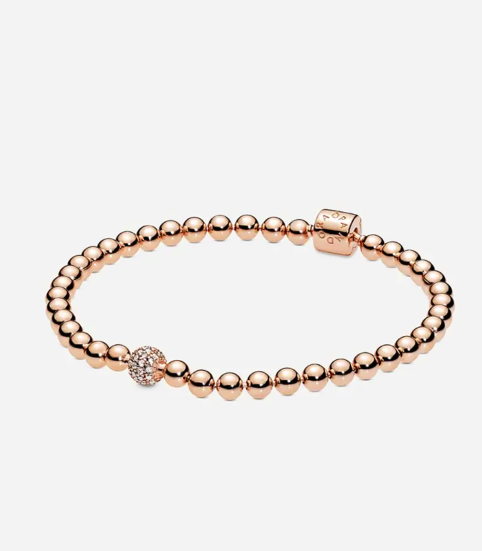Pulsera de perlas y pavé